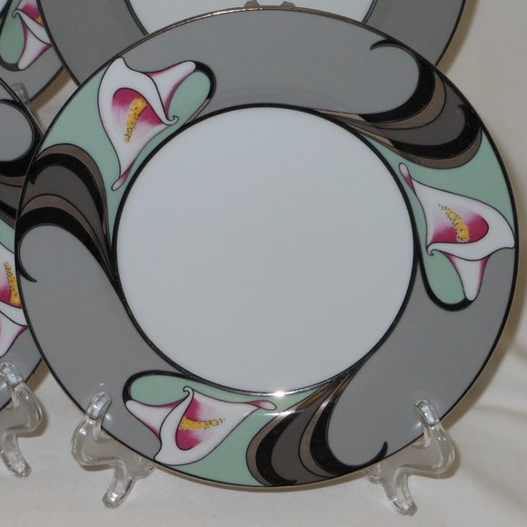4 beautiful side plates, FITZ AND  FLOYD Japan, Lis de Platine - Picture 2 of 5